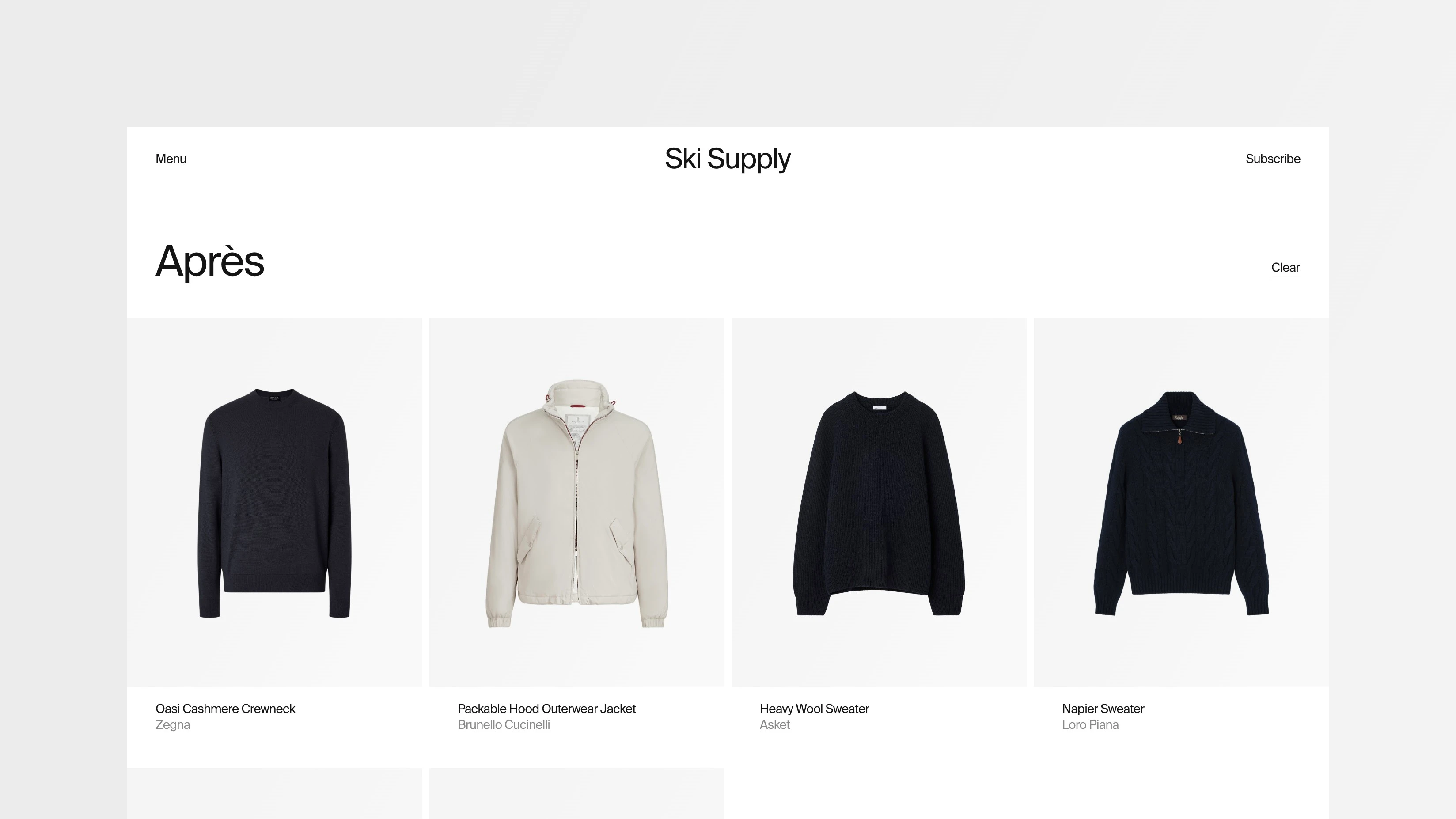 The Ski Supply Après category
