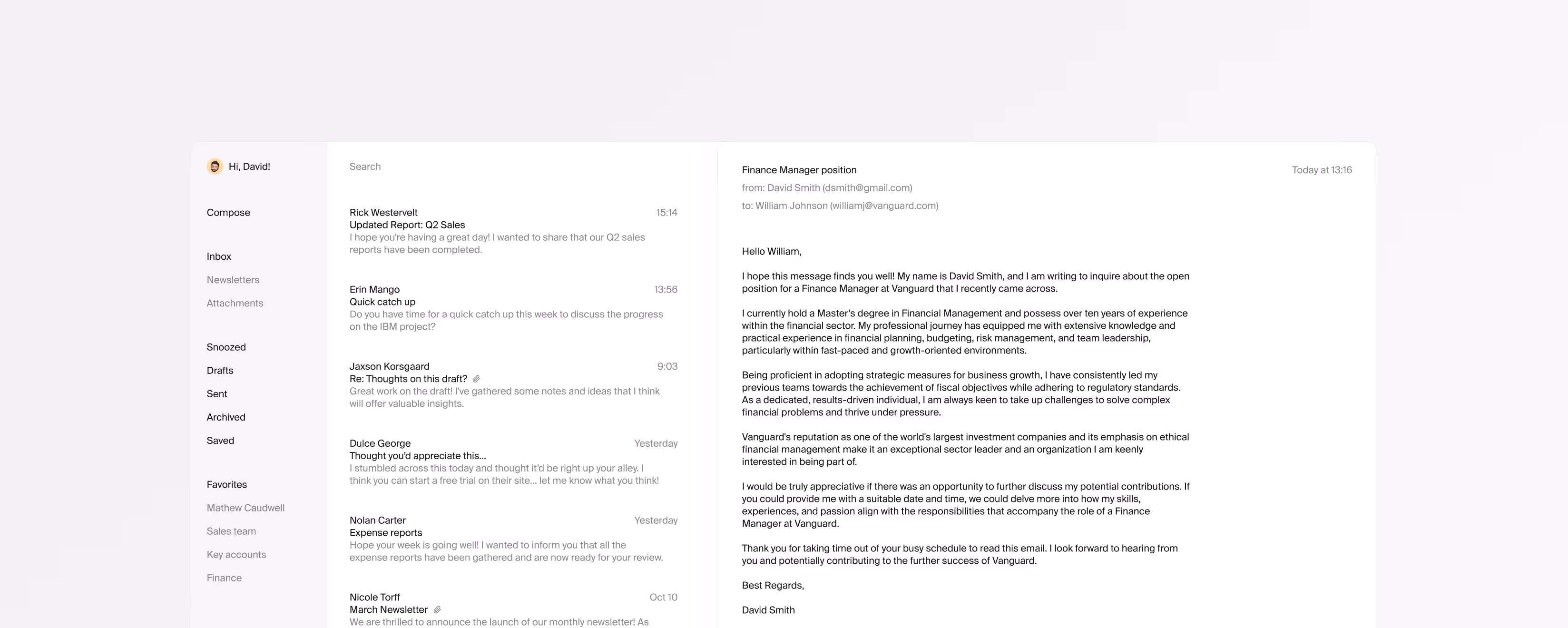 Mail app design
